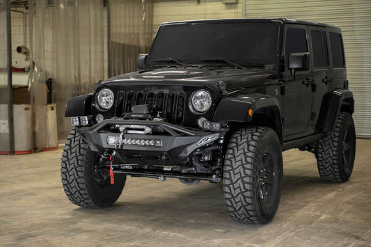 STEALTH FIGHTER WINCH FRONT BUMPER WITH BULL BAR FOR JEEP WRANGLER JK 2007-2018